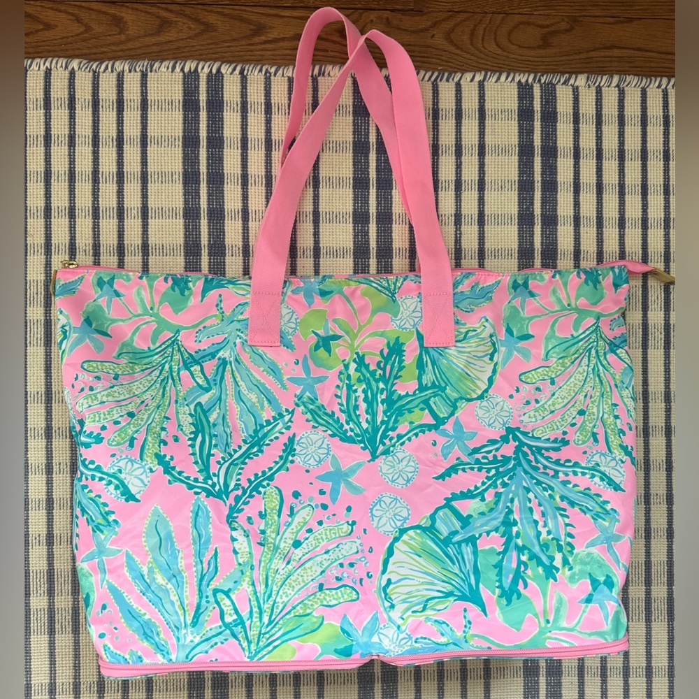 Lilly Pulitzer Tropical Pink and Green Tote Bag